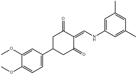 5-(3,4-dimethoxyphenyl)-2-[(3,5-dimethylanilino)methylene]-1,3-cyclohexanedione,351164-26-6,结构式