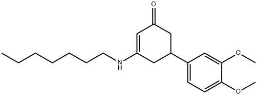 5-(3,4-dimethoxyphenyl)-3-(heptylamino)-2-cyclohexen-1-one,351164-40-4,结构式