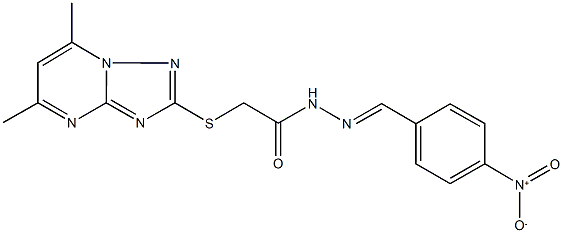 2-[(5,7-dimethyl[1,2,4]triazolo[1,5-a]pyrimidin-2-yl)sulfanyl]-N'-{4-nitrobenzylidene}acetohydrazide,351176-97-1,结构式