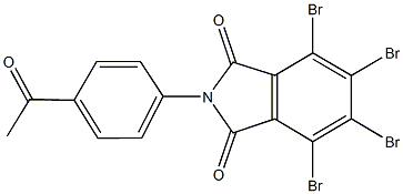 2-(4-acetylphenyl)-4,5,6,7-tetrabromo-1H-isoindole-1,3(2H)-dione Struktur