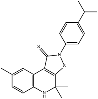 2-(4-isopropylphenyl)-4,4,8-trimethyl-4,5-dihydroisothiazolo[5,4-c]quinoline-1(2H)-thione Struktur