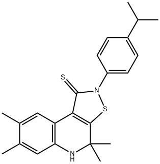 2-(4-isopropylphenyl)-4,4,7,8-tetramethyl-4,5-dihydroisothiazolo[5,4-c]quinoline-1(2H)-thione Structure