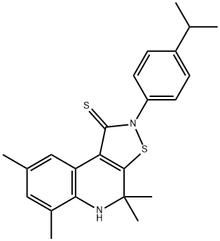 2-(4-isopropylphenyl)-4,4,6,8-tetramethyl-4,5-dihydroisothiazolo[5,4-c]quinoline-1(2H)-thione Structure