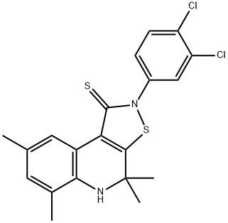 351191-29-2 2-(3,4-dichlorophenyl)-4,4,6,8-tetramethyl-4,5-dihydroisothiazolo[5,4-c]quinoline-1(2H)-thione