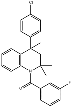 4-(4-chlorophenyl)-1-(3-fluorobenzoyl)-2,2,4-trimethyl-1,2,3,4-tetrahydroquinoline Structure