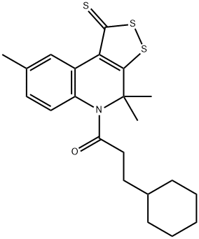 5-(3-cyclohexylpropanoyl)-4,4,8-trimethyl-4,5-dihydro-1H-[1,2]dithiolo[3,4-c]quinoline-1-thione Structure