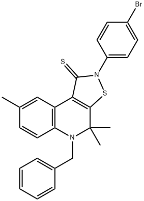 5-benzyl-2-(4-bromophenyl)-4,4,8-trimethyl-4,5-dihydroisothiazolo[5,4-c]quinoline-1(2H)-thione Structure