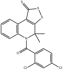 5-(2,4-dichlorobenzoyl)-4,4-dimethyl-4,5-dihydro-1H-[1,2]dithiolo[3,4-c]quinoline-1-thione 化学構造式