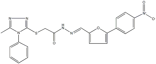 351210-67-8 N'-[(5-{4-nitrophenyl}-2-furyl)methylene]-2-[(5-methyl-4-phenyl-4H-1,2,4-triazol-3-yl)sulfanyl]acetohydrazide