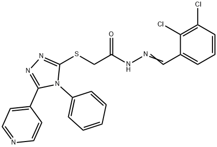 N'-(2,3-dichlorobenzylidene)-2-{[4-phenyl-5-(4-pyridinyl)-4H-1,2,4-triazol-3-yl]sulfanyl}acetohydrazide Struktur