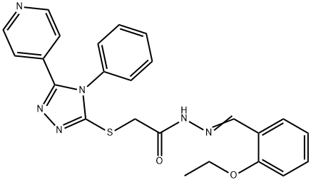 N'-(2-ethoxybenzylidene)-2-{[4-phenyl-5-(4-pyridinyl)-4H-1,2,4-triazol-3-yl]sulfanyl}acetohydrazide Structure