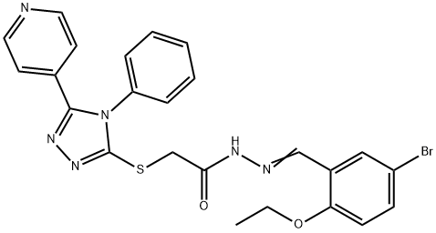 N'-(5-bromo-2-ethoxybenzylidene)-2-{[4-phenyl-5-(4-pyridinyl)-4H-1,2,4-triazol-3-yl]sulfanyl}acetohydrazide 结构式