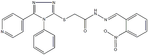 N'-{2-nitrobenzylidene}-2-{[4-phenyl-5-(4-pyridinyl)-4H-1,2,4-triazol-3-yl]sulfanyl}acetohydrazide 结构式