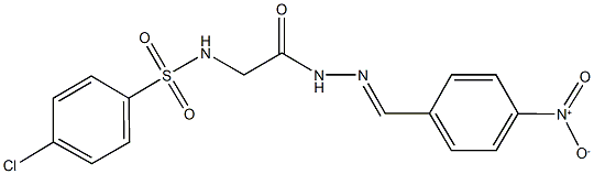4-chloro-N-[2-(2-{4-nitrobenzylidene}hydrazino)-2-oxoethyl]benzenesulfonamide 结构式