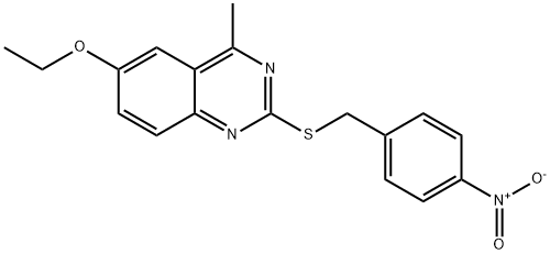 6-ethoxy-2-({4-nitrobenzyl}sulfanyl)-4-methylquinazoline Structure