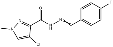 4-chloro-N'-(4-fluorobenzylidene)-1-methyl-1H-pyrazole-3-carbohydrazide 化学構造式