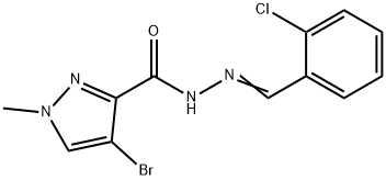 4-bromo-N'-(2-chlorobenzylidene)-1-methyl-1H-pyrazole-3-carbohydrazide,351332-99-5,结构式