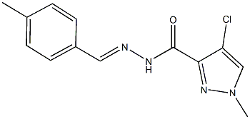 4-chloro-1-methyl-N'-(4-methylbenzylidene)-1H-pyrazole-3-carbohydrazide,351334-05-9,结构式