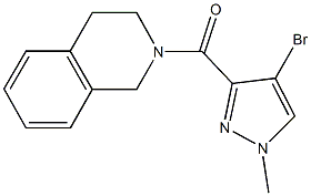 2-[(4-bromo-1-methyl-1H-pyrazol-3-yl)carbonyl]-1,2,3,4-tetrahydroisoquinoline Structure