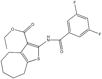 ethyl 2-[(3,5-difluorobenzoyl)amino]-5,6,7,8-tetrahydro-4H-cyclohepta[b]thiophene-3-carboxylate Structure