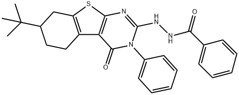 N'-(7-tert-butyl-4-oxo-3-phenyl-3,4,5,6,7,8-hexahydro[1]benzothieno[2,3-d]pyrimidin-2-yl)benzohydrazide,351338-56-2,结构式