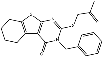 3-benzyl-2-[(2-methyl-2-propenyl)sulfanyl]-5,6,7,8-tetrahydro[1]benzothieno[2,3-d]pyrimidin-4(3H)-one Structure