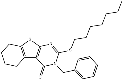 3-benzyl-2-(heptylsulfanyl)-5,6,7,8-tetrahydro[1]benzothieno[2,3-d]pyrimidin-4(3H)-one|