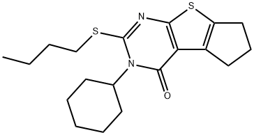 2-(butylsulfanyl)-3-cyclohexyl-3,5,6,7-tetrahydro-4H-cyclopenta[4,5]thieno[2,3-d]pyrimidin-4-one|