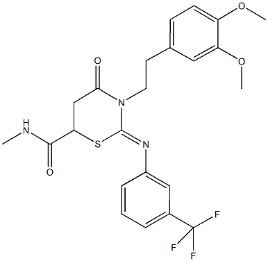 351354-32-0 3-[2-(3,4-dimethoxyphenyl)ethyl]-N-methyl-4-oxo-2-{[3-(trifluoromethyl)phenyl]imino}-1,3-thiazinane-6-carboxamide