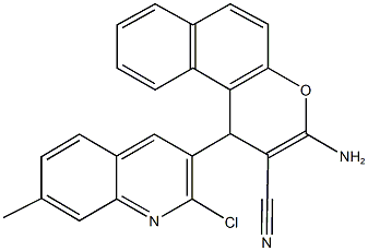 3-amino-1-(2-chloro-7-methyl-3-quinolinyl)-1H-benzo[f]chromene-2-carbonitrile Structure