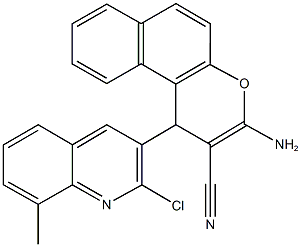 3-amino-1-(2-chloro-8-methyl-3-quinolinyl)-1H-benzo[f]chromene-2-carbonitrile Structure