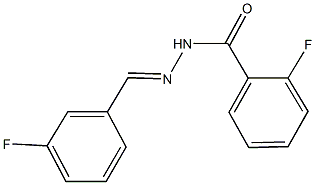 2-fluoro-N'-(3-fluorobenzylidene)benzohydrazide 化学構造式