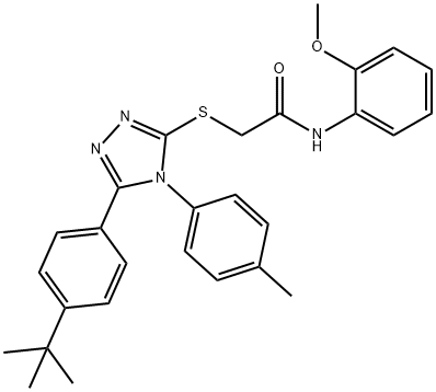 2-{[5-(4-tert-butylphenyl)-4-(4-methylphenyl)-4H-1,2,4-triazol-3-yl]sulfanyl}-N-(2-methoxyphenyl)acetamide,351365-03-2,结构式