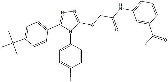 N-(3-acetylphenyl)-2-{[5-(4-tert-butylphenyl)-4-(4-methylphenyl)-4H-1,2,4-triazol-3-yl]sulfanyl}acetamide Structure