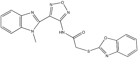 2-(1,3-benzoxazol-2-ylsulfanyl)-N-[4-(1-methyl-1H-benzimidazol-2-yl)-1,2,5-oxadiazol-3-yl]acetamide Struktur