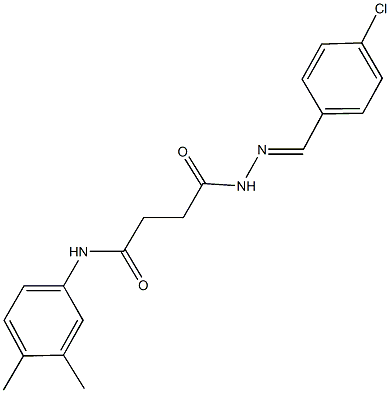 4-[2-(4-chlorobenzylidene)hydrazino]-N-(3,4-dimethylphenyl)-4-oxobutanamide 结构式