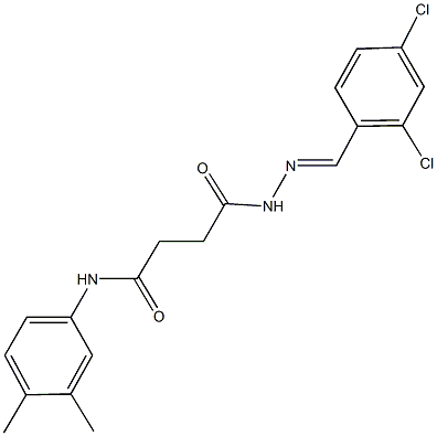 4-[2-(2,4-dichlorobenzylidene)hydrazino]-N-(3,4-dimethylphenyl)-4-oxobutanamide Struktur