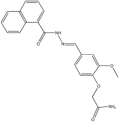 2-{2-methoxy-4-[2-(1-naphthoyl)carbohydrazonoyl]phenoxy}acetamide 化学構造式