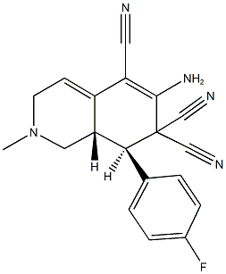 6-amino-8-(4-fluorophenyl)-2-methyl-2,3,8,8a-tetrahydro-5,7,7(1H)-isoquinolinetricarbonitrile,351420-68-3,结构式