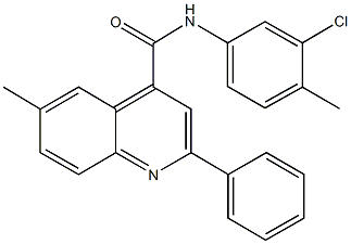 N-(3-chloro-4-methylphenyl)-6-methyl-2-phenyl-4-quinolinecarboxamide 结构式