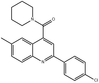 2-(4-chlorophenyl)-6-methyl-4-(1-piperidinylcarbonyl)quinoline Struktur