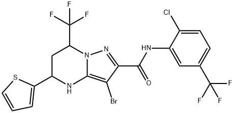 351438-55-6 3-bromo-N-[2-chloro-5-(trifluoromethyl)phenyl]-5-(2-thienyl)-7-(trifluoromethyl)-4,5,6,7-tetrahydropyrazolo[1,5-a]pyrimidine-2-carboxamide