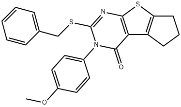 2-(benzylsulfanyl)-3-(4-methoxyphenyl)-3,5,6,7-tetrahydro-4H-cyclopenta[4,5]thieno[2,3-d]pyrimidin-4-one|