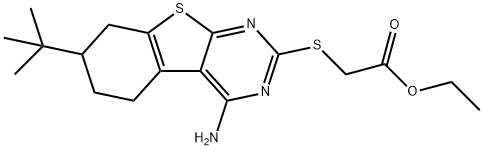 ethyl [(4-amino-7-tert-butyl-5,6,7,8-tetrahydro[1]benzothieno[2,3-d]pyrimidin-2-yl)sulfanyl]acetate,351440-70-5,结构式