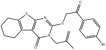 2-{[2-(4-bromophenyl)-2-oxoethyl]sulfanyl}-3-(2-methyl-2-propenyl)-5,6,7,8-tetrahydro[1]benzothieno[2,3-d]pyrimidin-4(3H)-one Structure