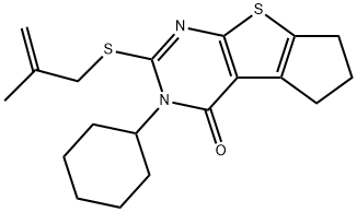 3-cyclohexyl-2-[(2-methyl-2-propenyl)sulfanyl]-3,5,6,7-tetrahydro-4H-cyclopenta[4,5]thieno[2,3-d]pyrimidin-4-one Structure