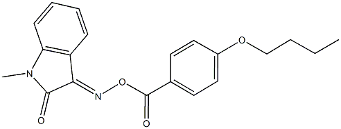 1-methyl-1H-indole-2,3-dione 3-[O-(4-butoxybenzoyl)oxime] 化学構造式