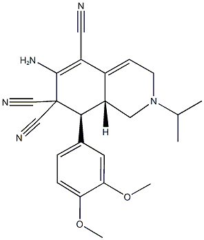 351445-14-2 6-amino-8-(3,4-dimethoxyphenyl)-2-isopropyl-2,3,8,8a-tetrahydro-5,7,7(1H)-isoquinolinetricarbonitrile