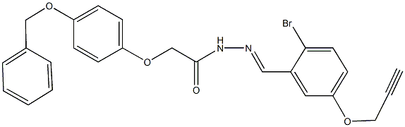 2-[4-(benzyloxy)phenoxy]-N'-[2-bromo-5-(2-propynyloxy)benzylidene]acetohydrazide Structure