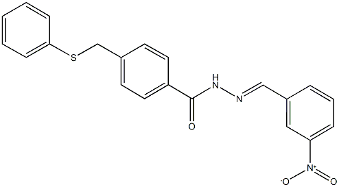 N'-{3-nitrobenzylidene}-4-[(phenylsulfanyl)methyl]benzohydrazide Structure